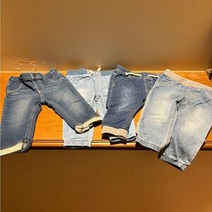 Set lot of four pairs 12 month Cat and Jack baby jeans . EUC